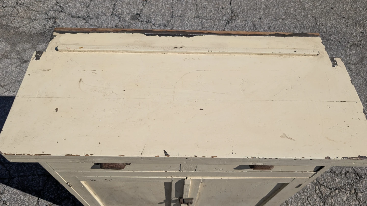 Vintage Painted Wood Cabinet - photo 5