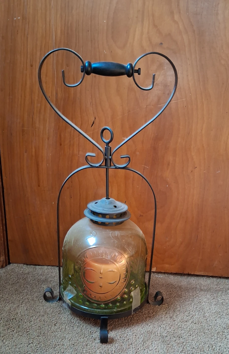 Vintage glass lantern candle holders antique style