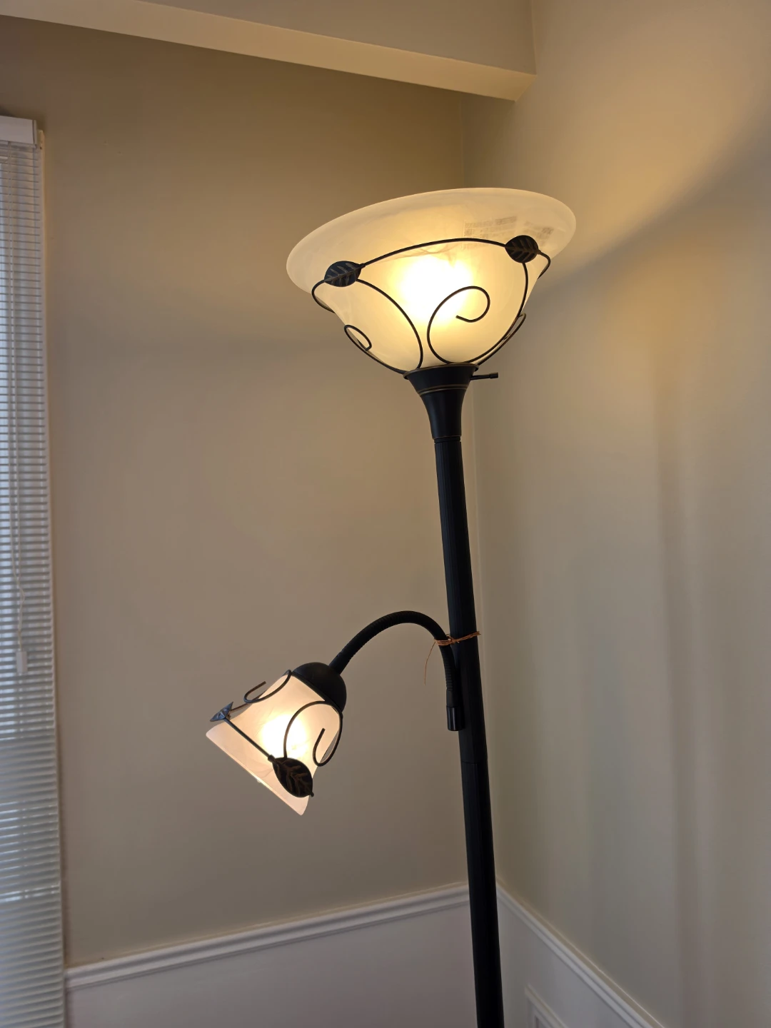 Cast Iron Floor Lamp with Two Lights