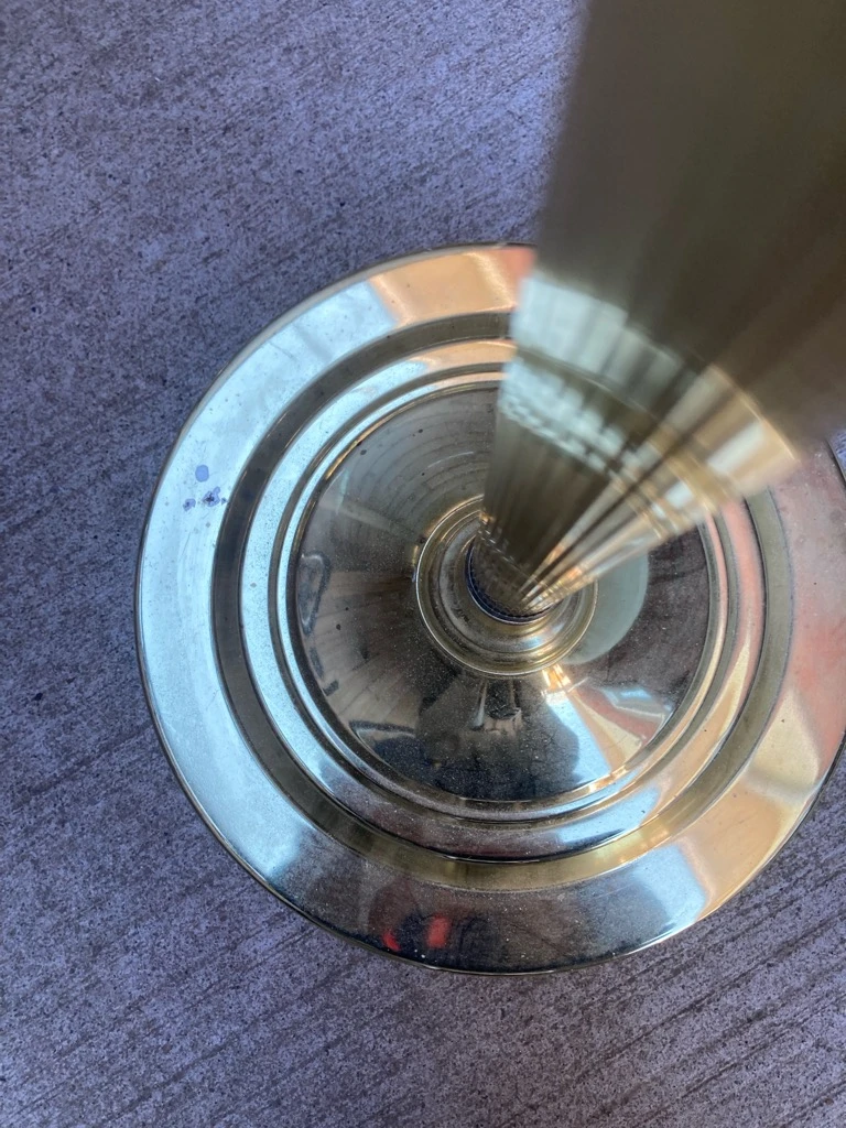 Brass Floor Lamp with Teal Shade - photo 3