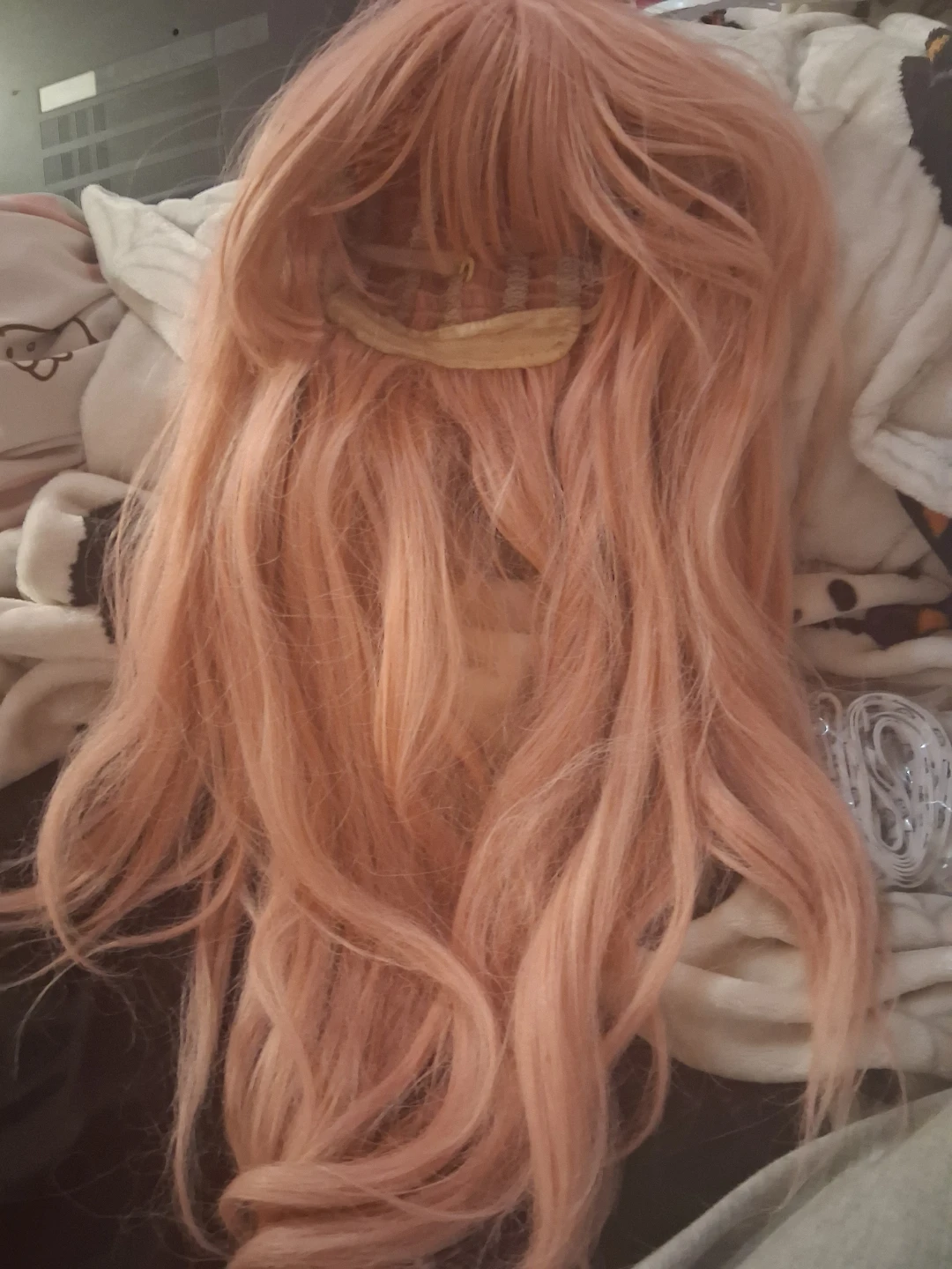 Long Pastel Pink Synthetic Wig