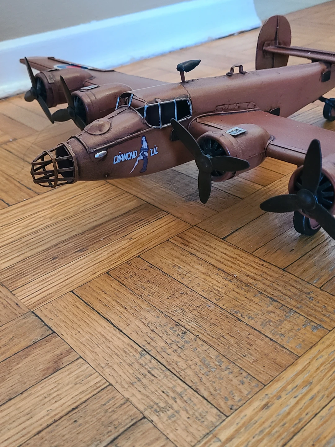 Tin Model WW2  B24 Bomber Liberator Lil Diamond Airplane - photo 4