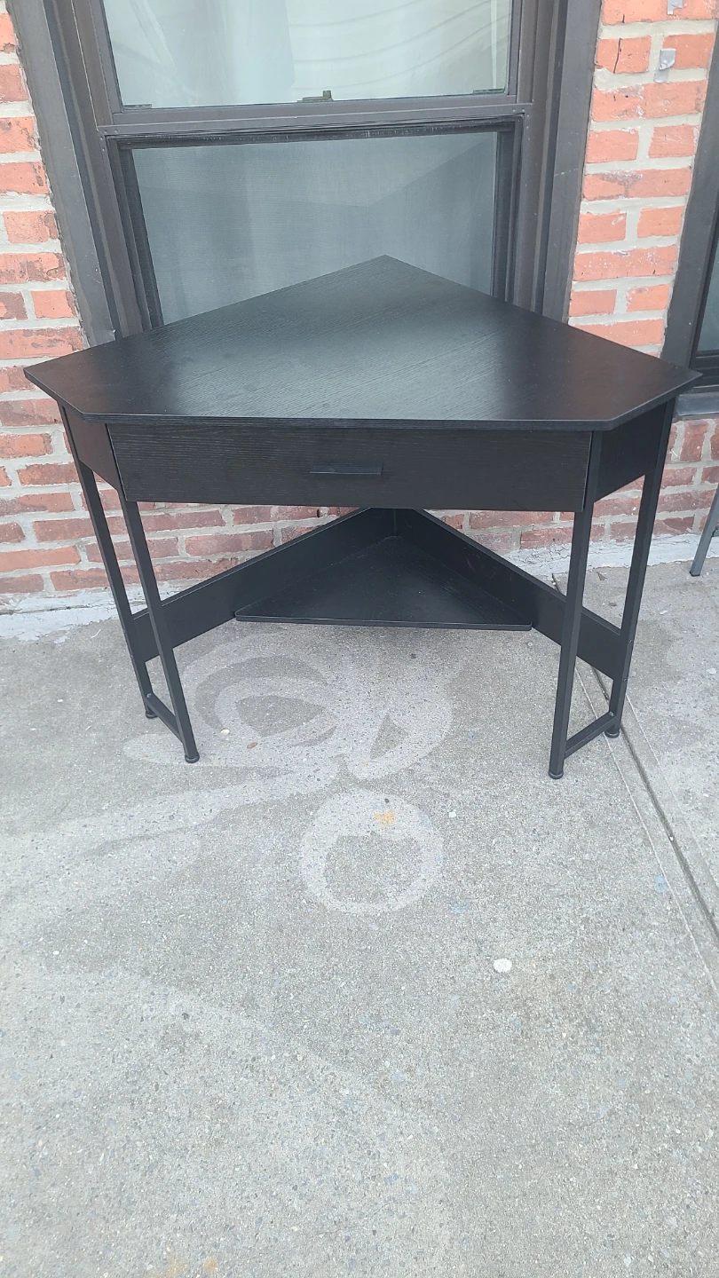 Black Corner Desk with Drawer - photo 2