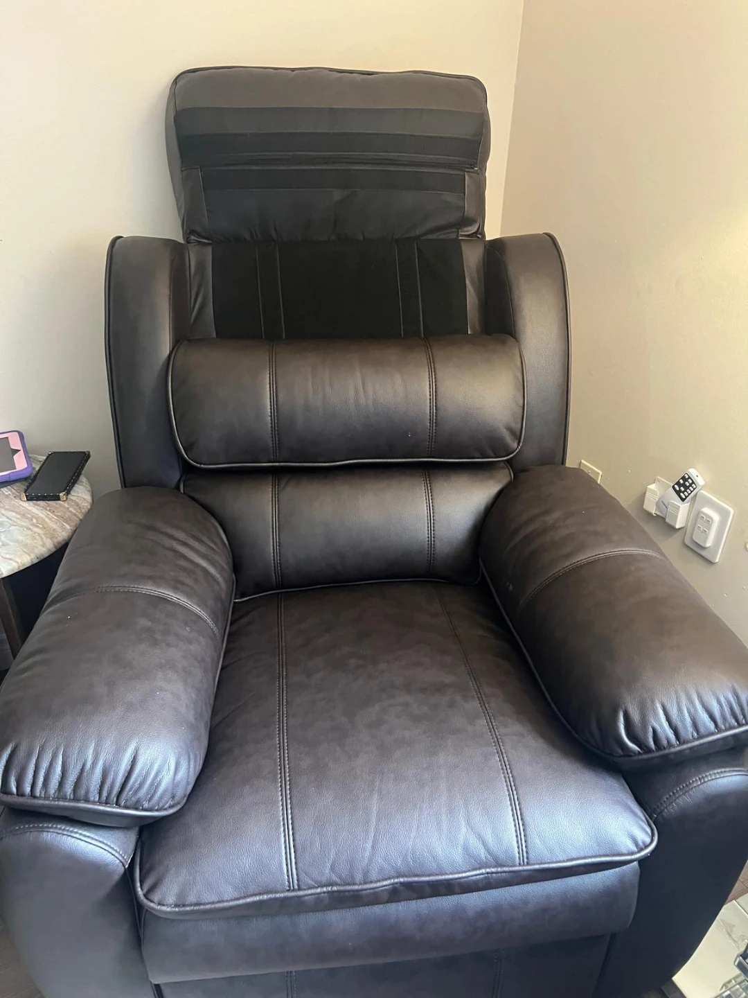 Dark Brown Leather Recliner - photo 4