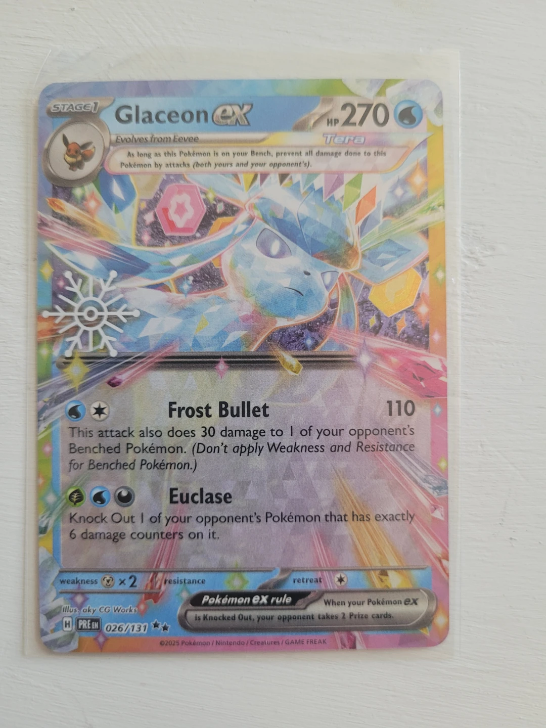 Glaceon ex Tera Pokemon Trading Card