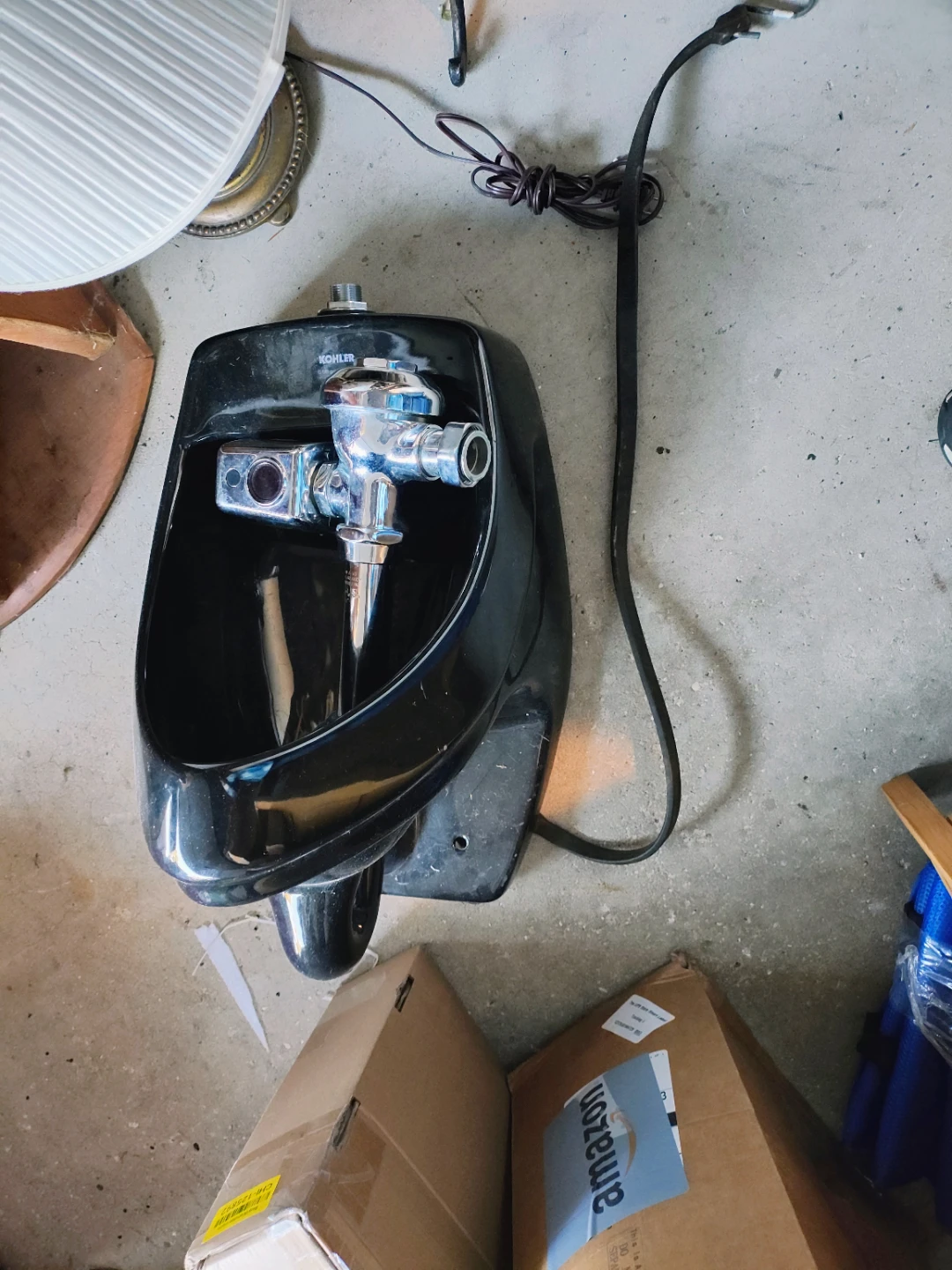 Rare Gloss Black Kohler Commercial Urinal + Flush Valve Combo