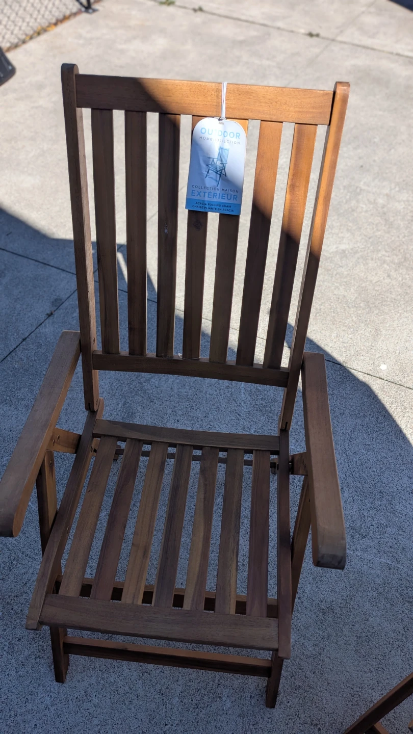 Set of 2 Outdoor Acacia Wood Folding Chairs - photo 3