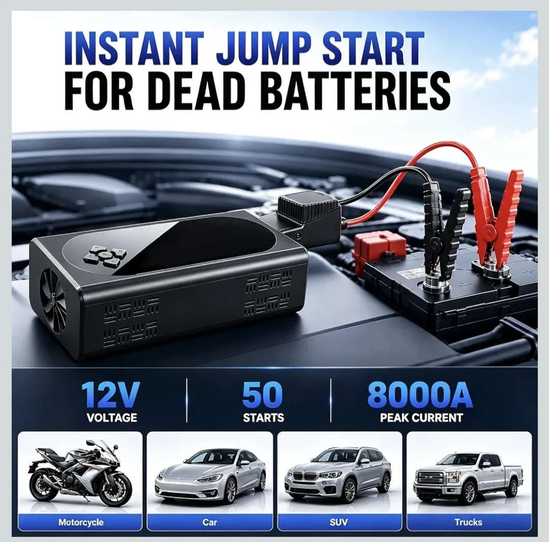 Portable Car Jump Starter and Air Compressor - photo 2