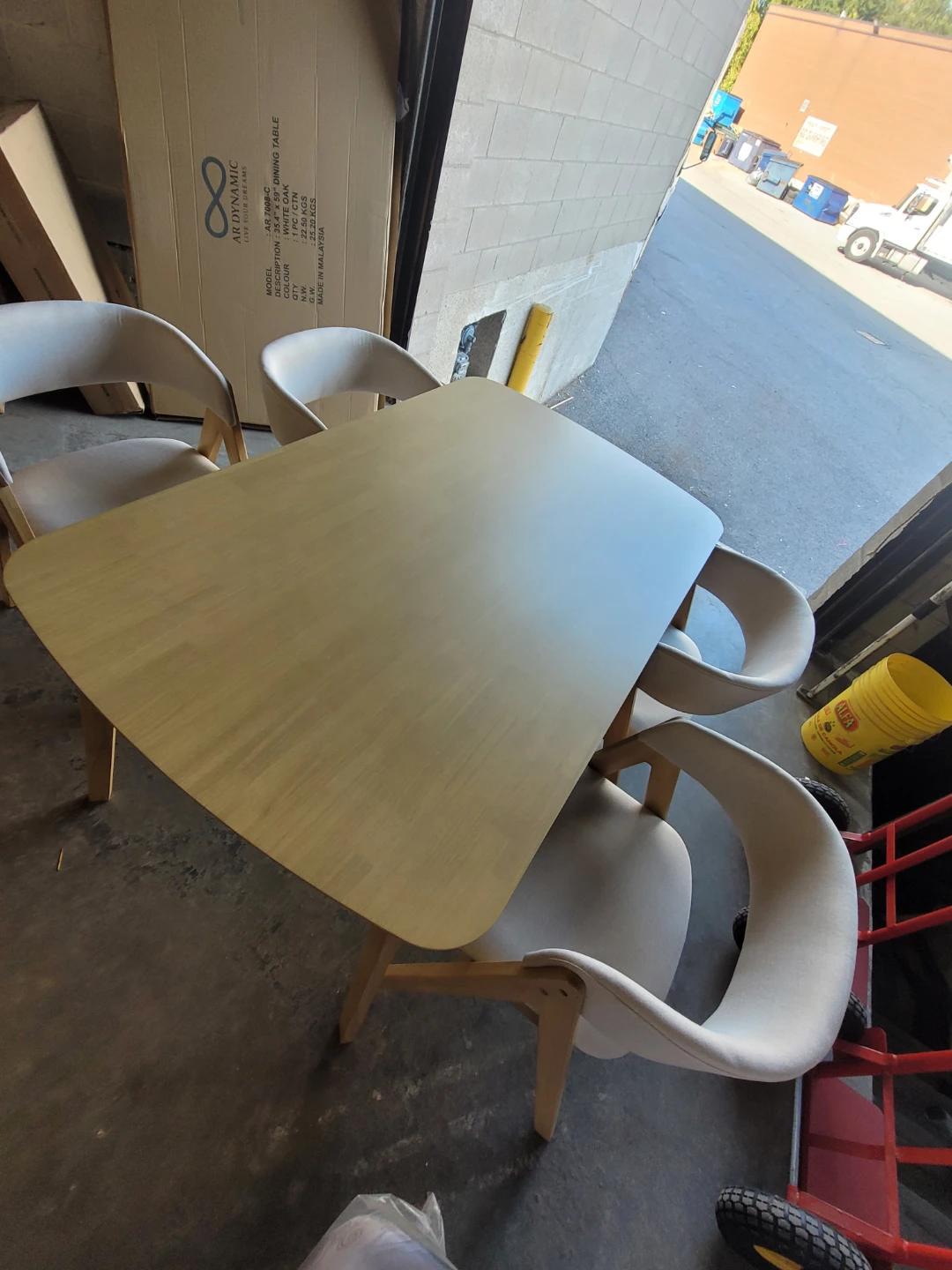 Ar Dynamic White Oak Dining Table Set - photo 2