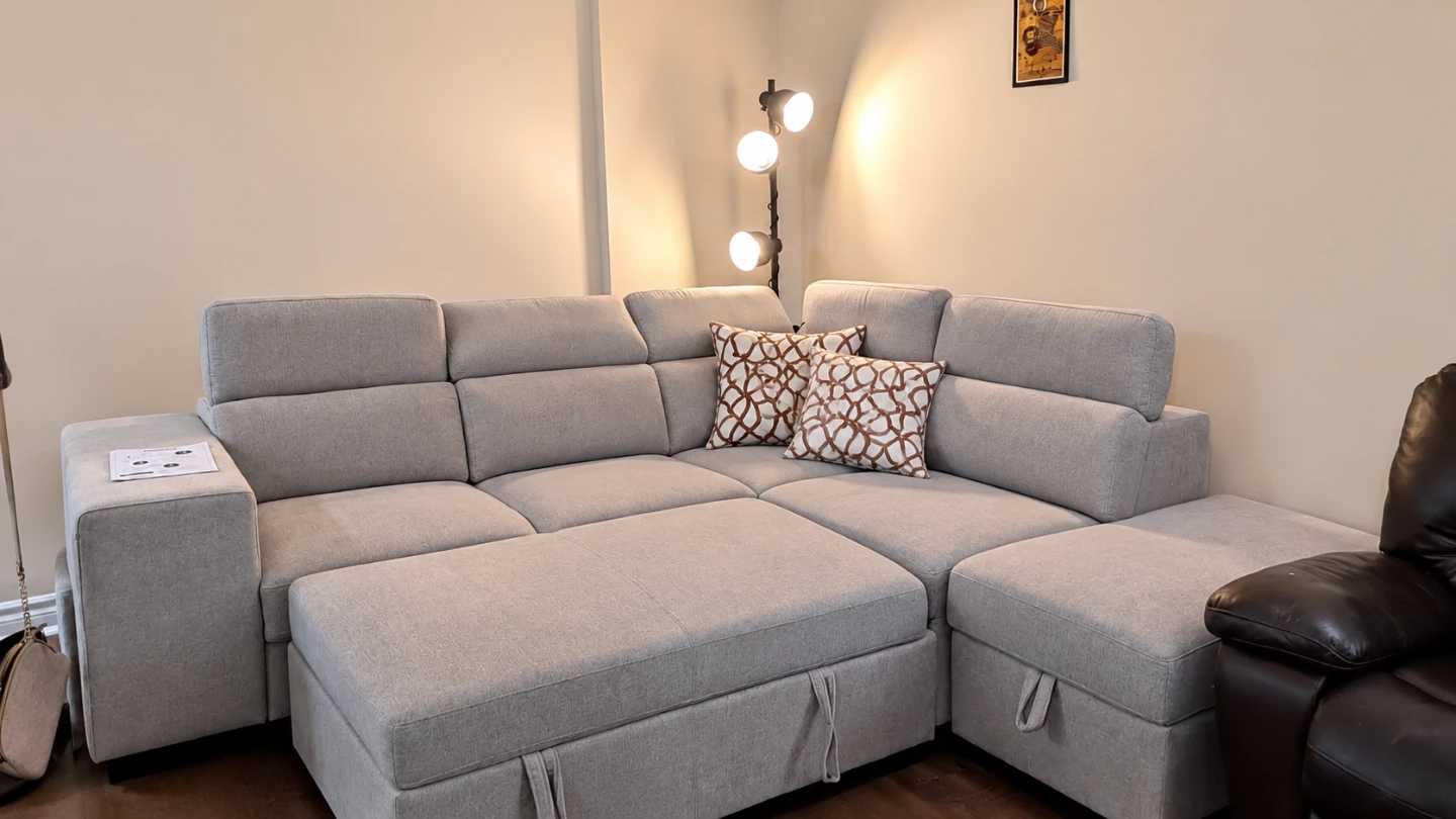 Used -Light Grey Sectional Sofa with Storage