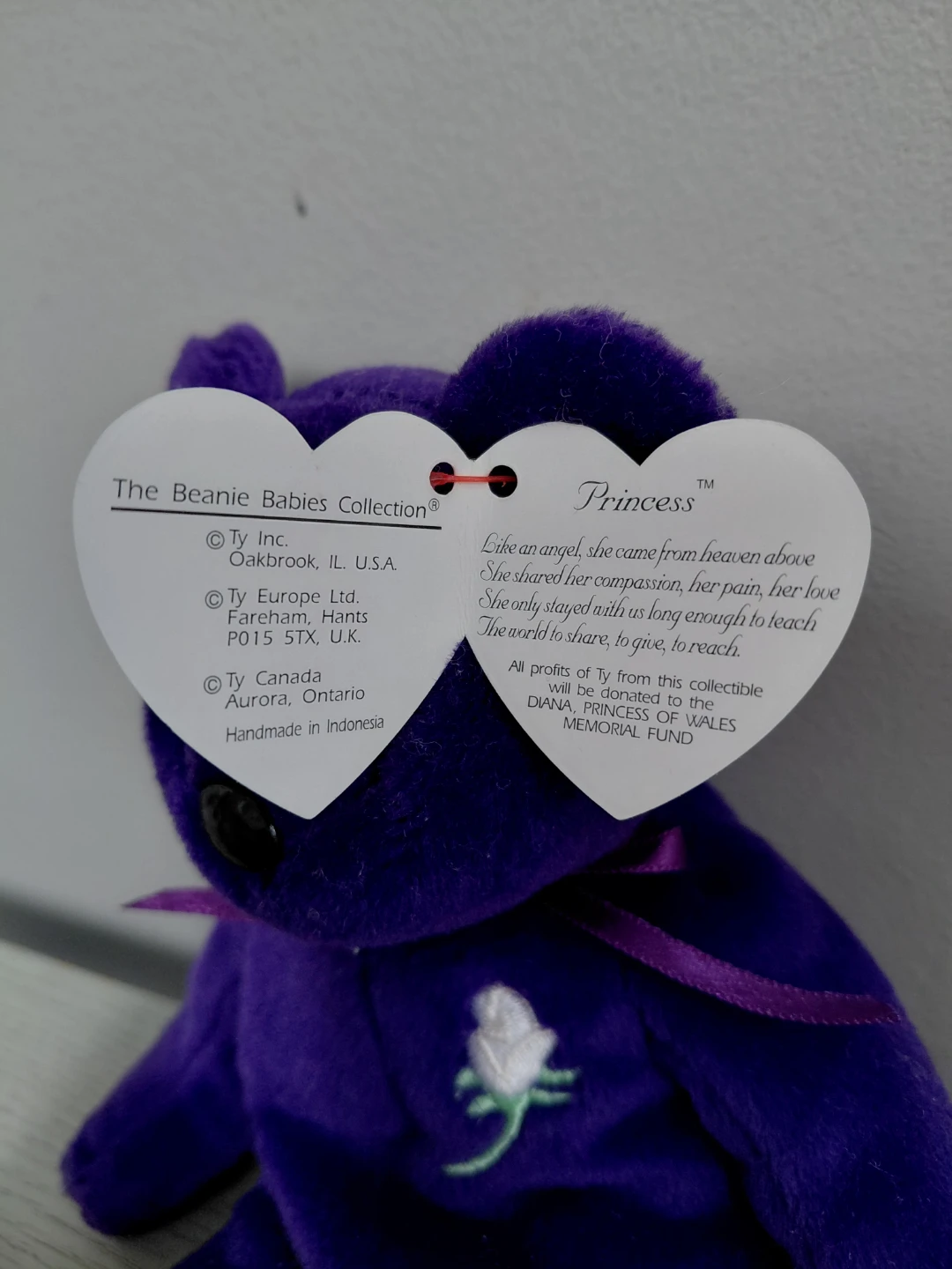 Ty Beanie Baby Princess Diana Memorial Bear - photo 2