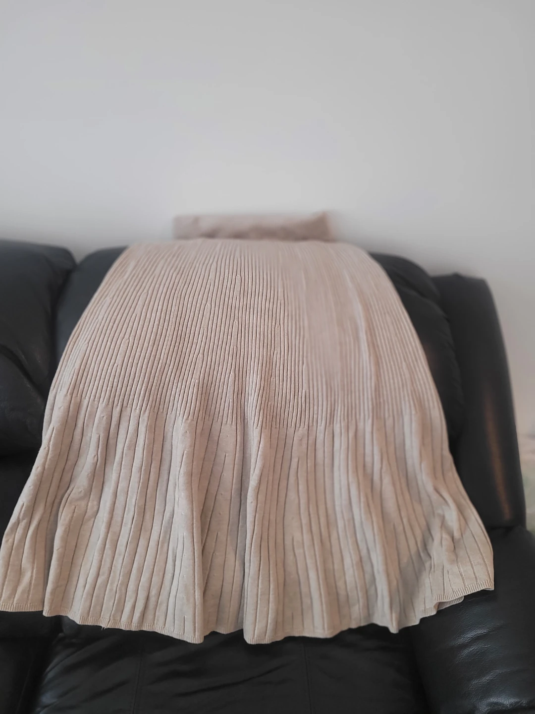 A-Line Midi Knit Skirt - Khaki - photo 3