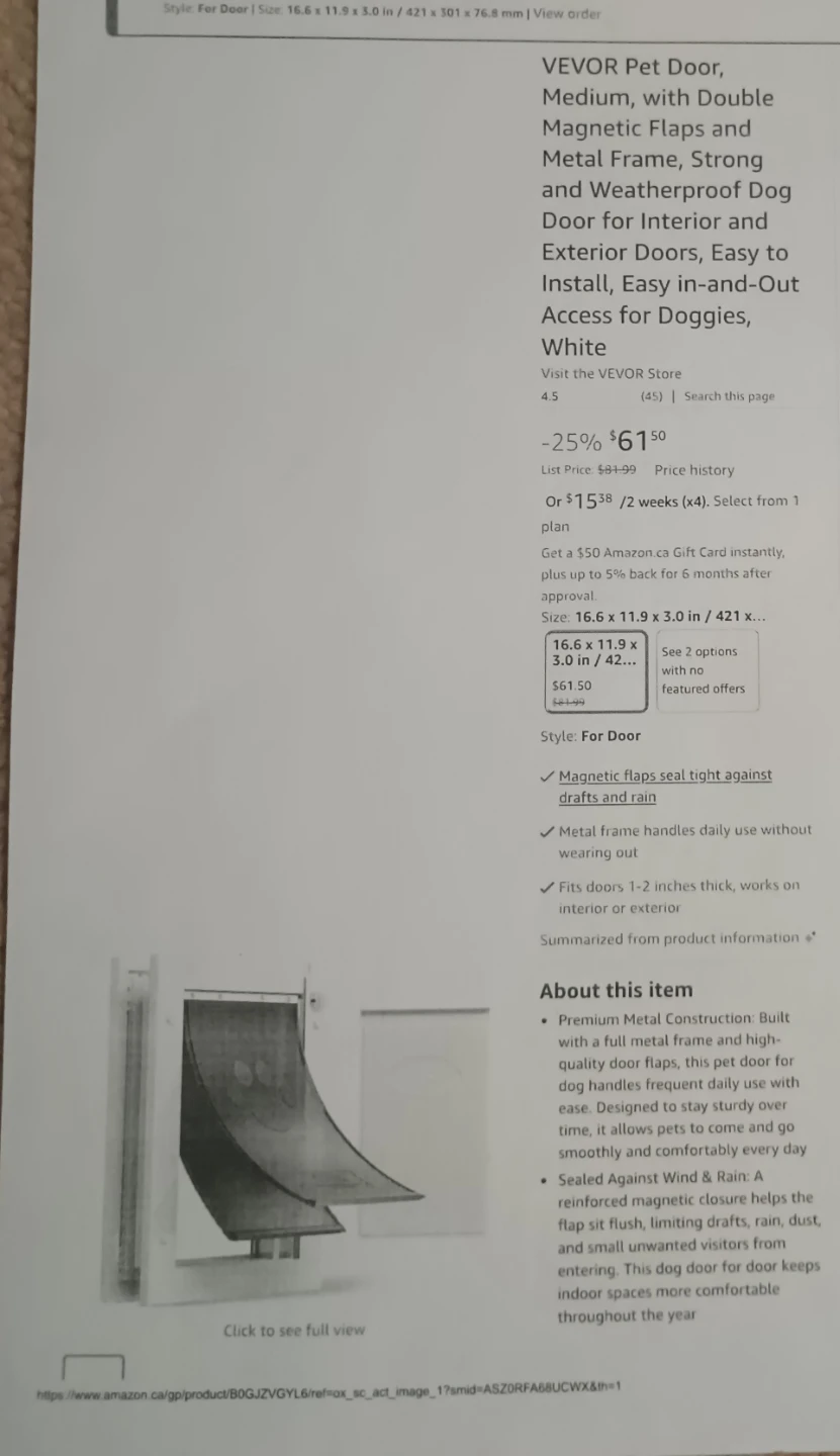VEVOR Medium Pet Door - photo 2