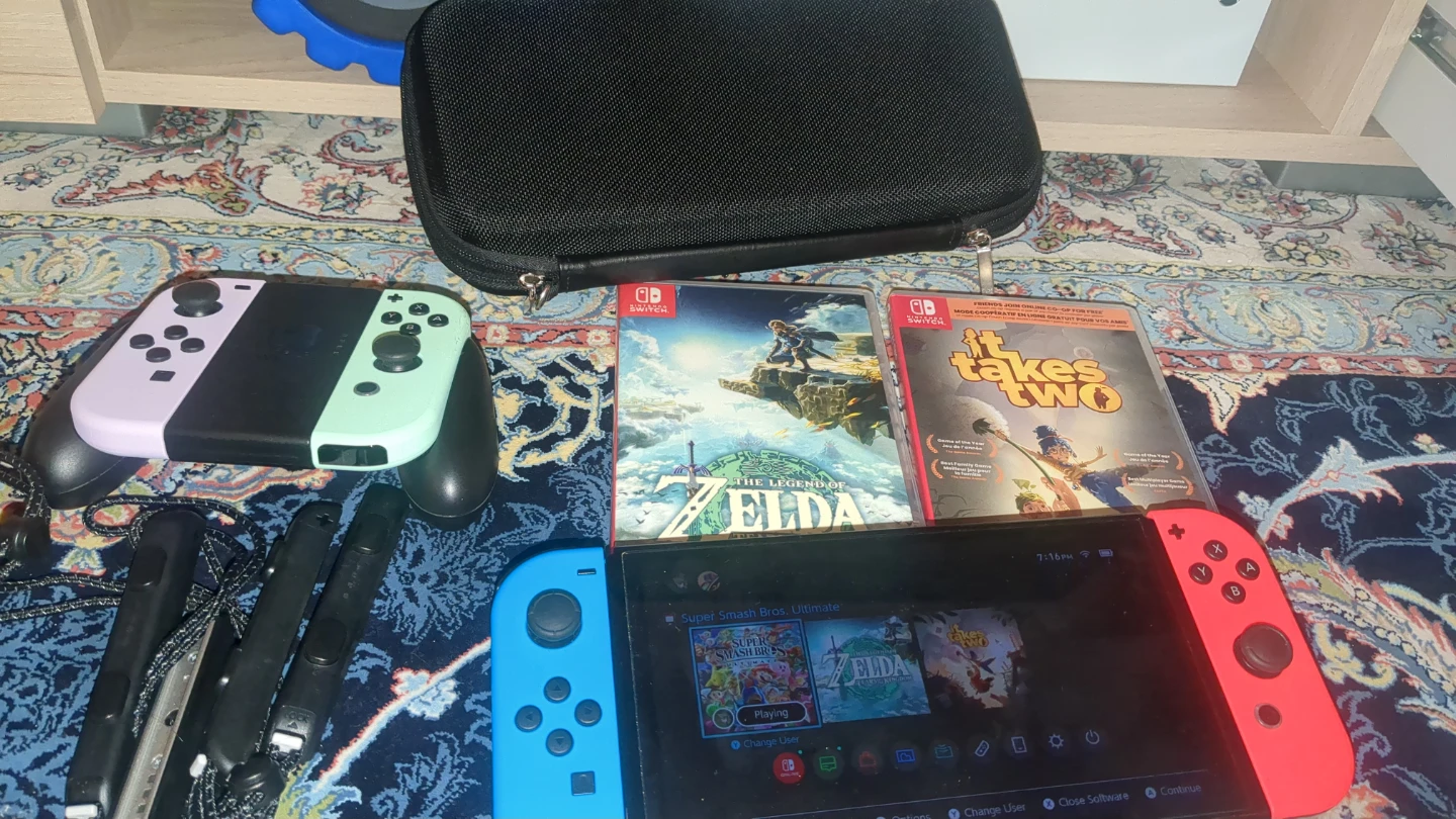 Nintendo Switch V2 Console with Games and Accessories