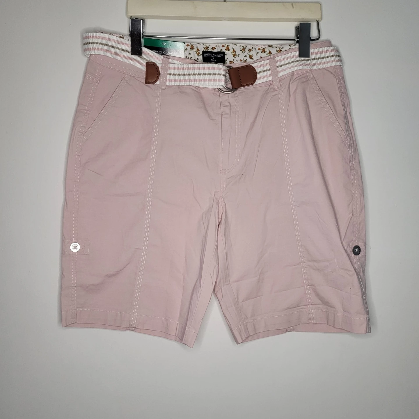 Simon Chang Pink Shorts with Belt - photo 2