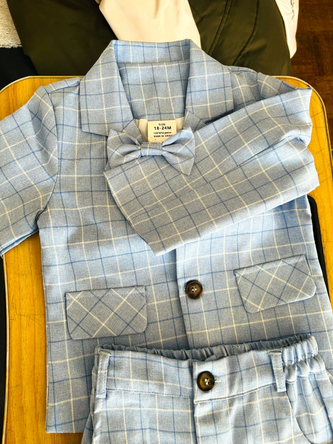 Toddler Boys Plaid Suit Set