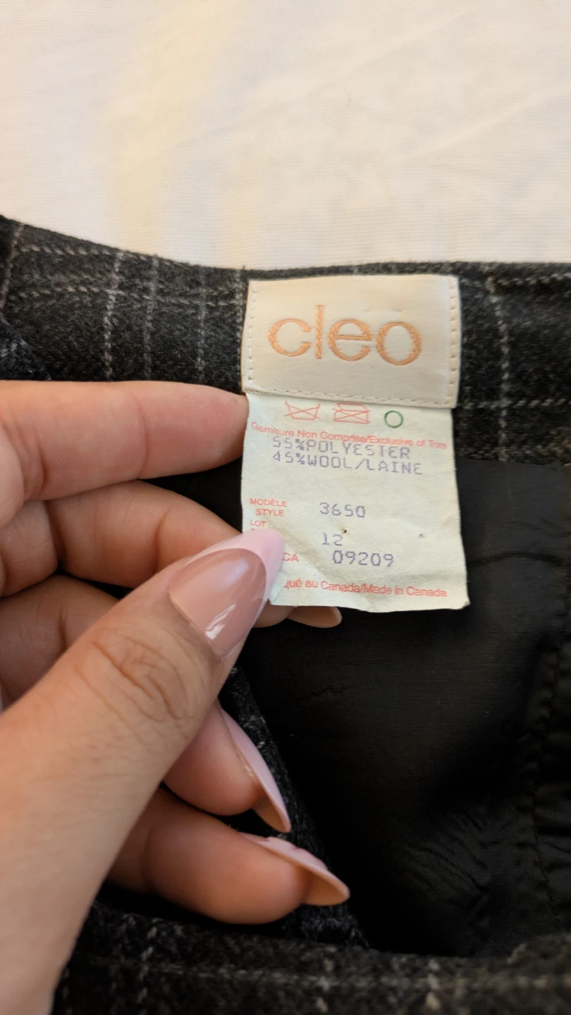 Cleo Grey Plaid Skirt Size 12 - photo 2