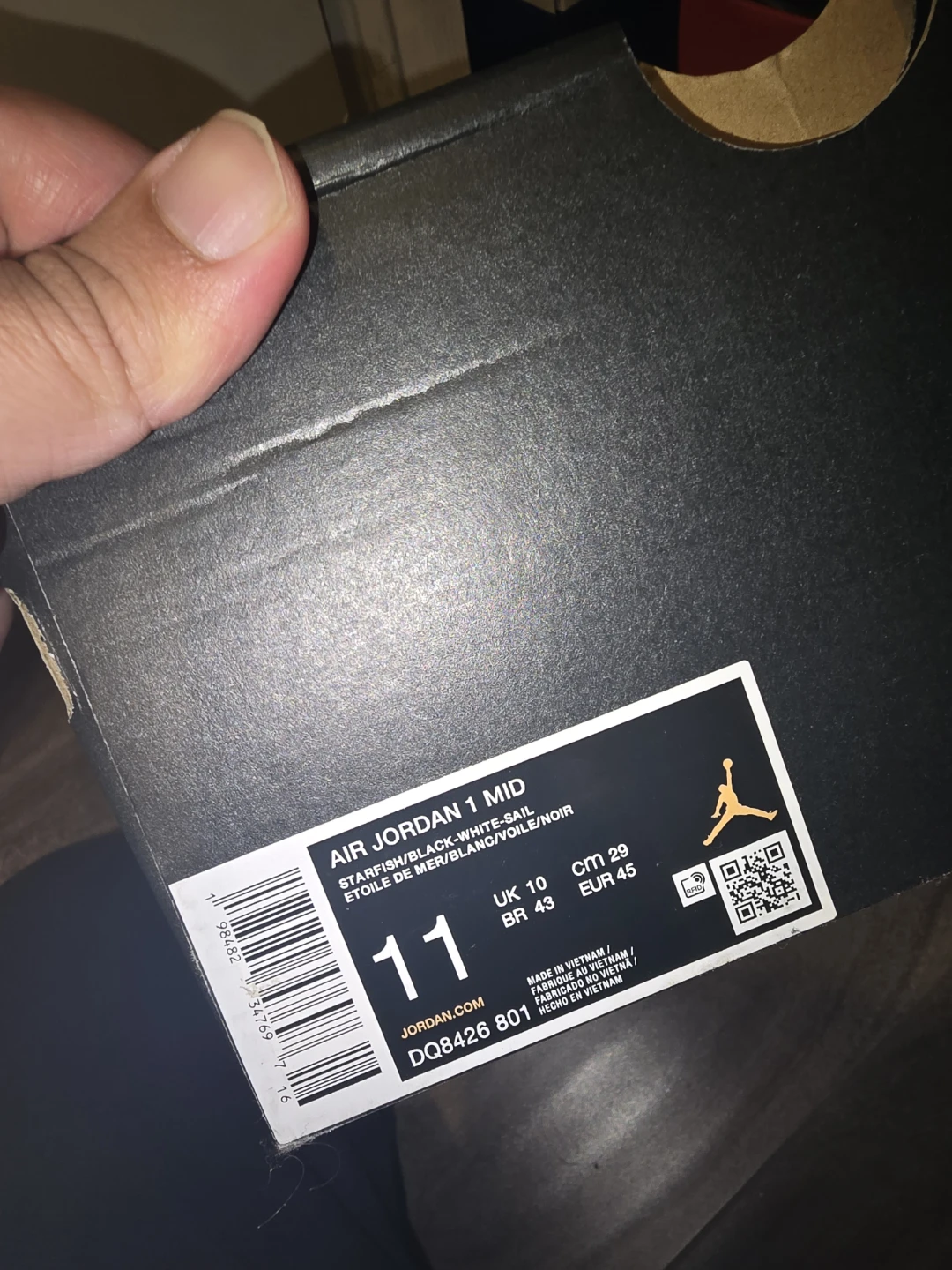 Air Jordan 1 Mid Starfish Black White - photo 2