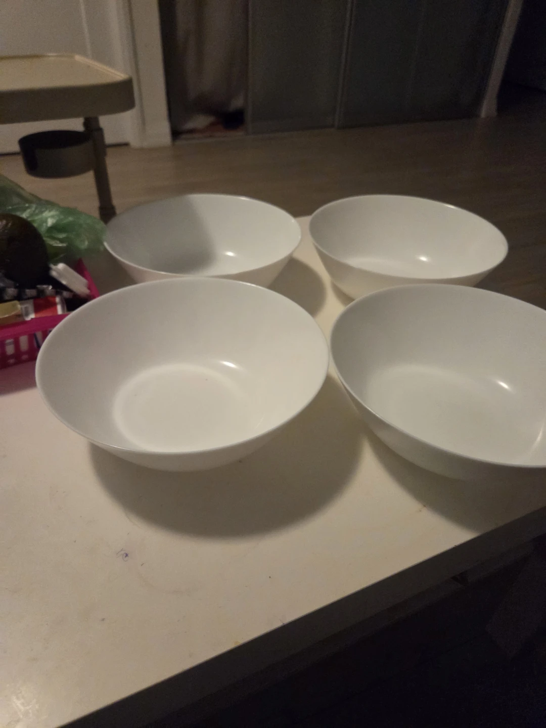 Set of 4 White Cereal Bowls