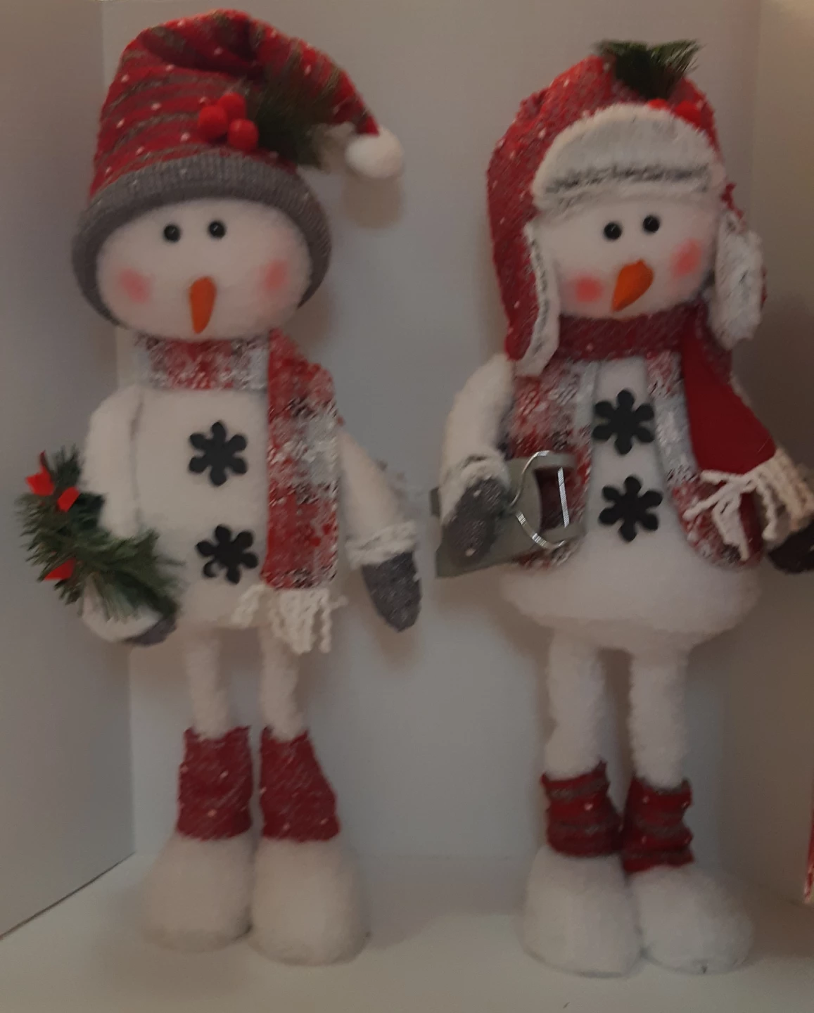 Christmas Snowman Figures set of 2 outdoor/indoor