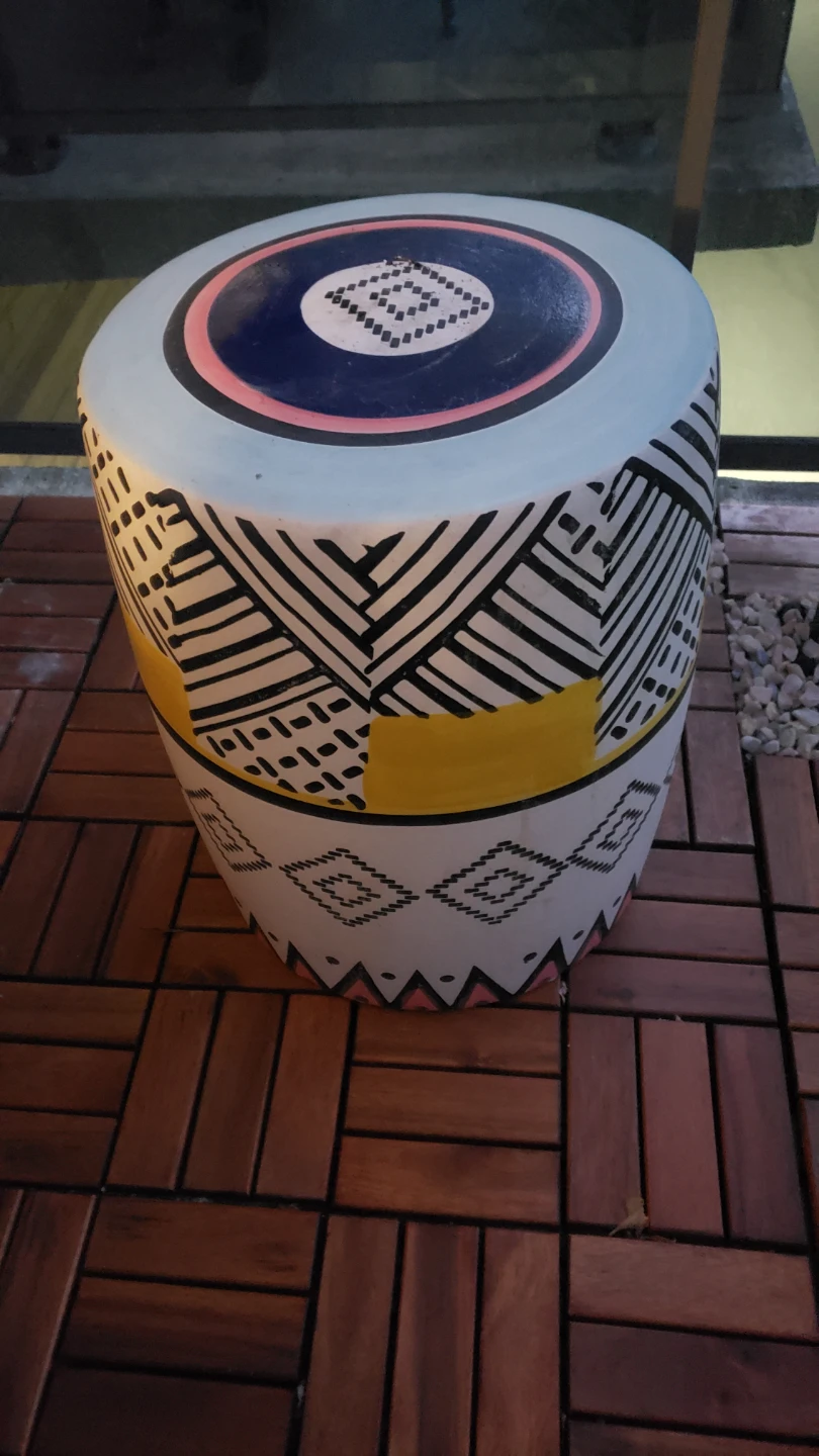 Ceramic African stool