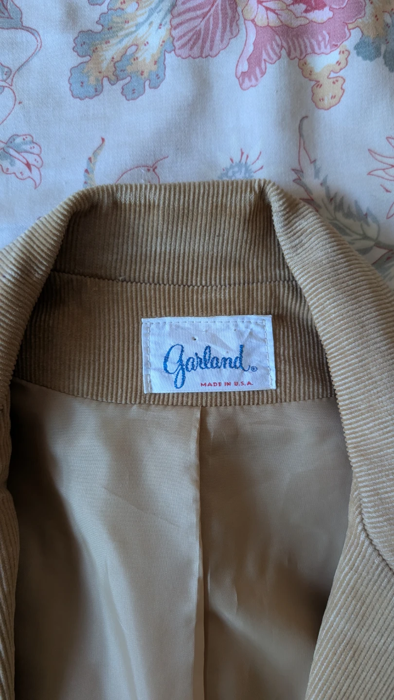Vintage Garland Tan Corduroy Blazer