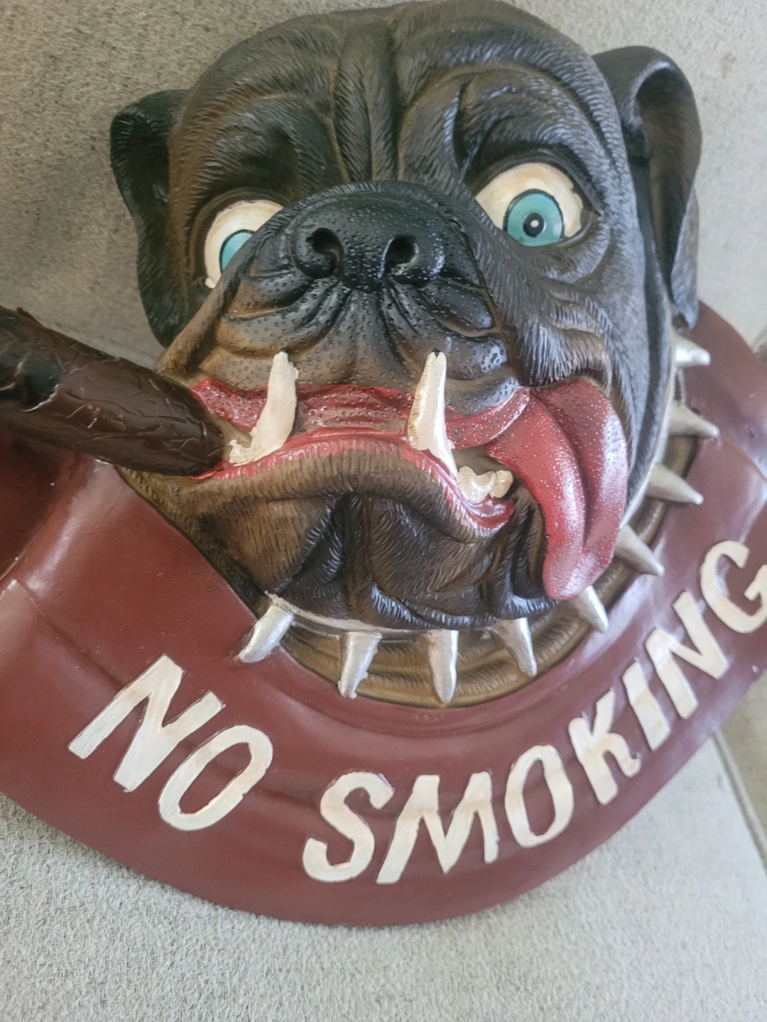 Vintage bulldog with cigar no smoking - photo 4