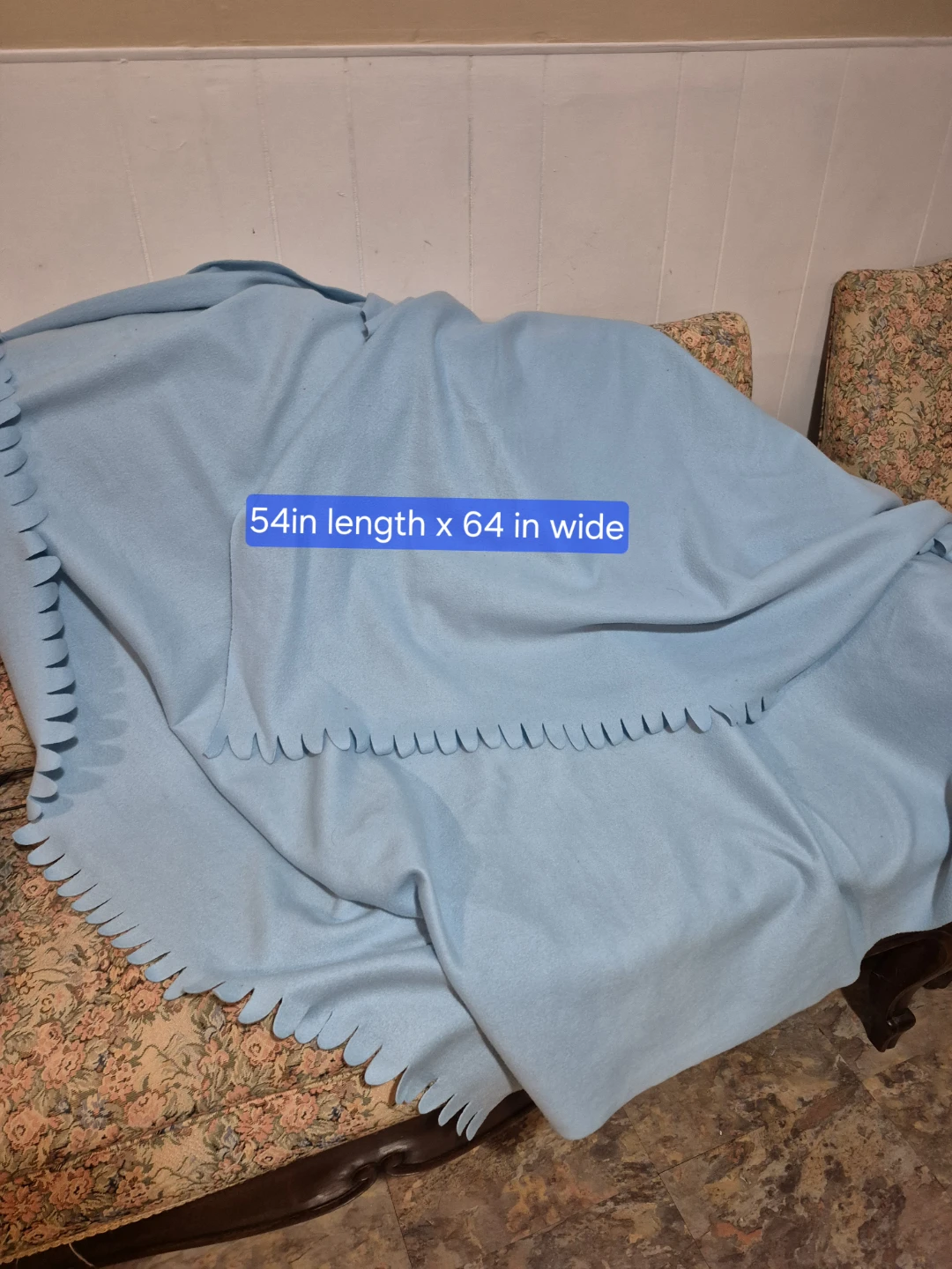 Light Blue Fleece Blanket, great shape . No pills