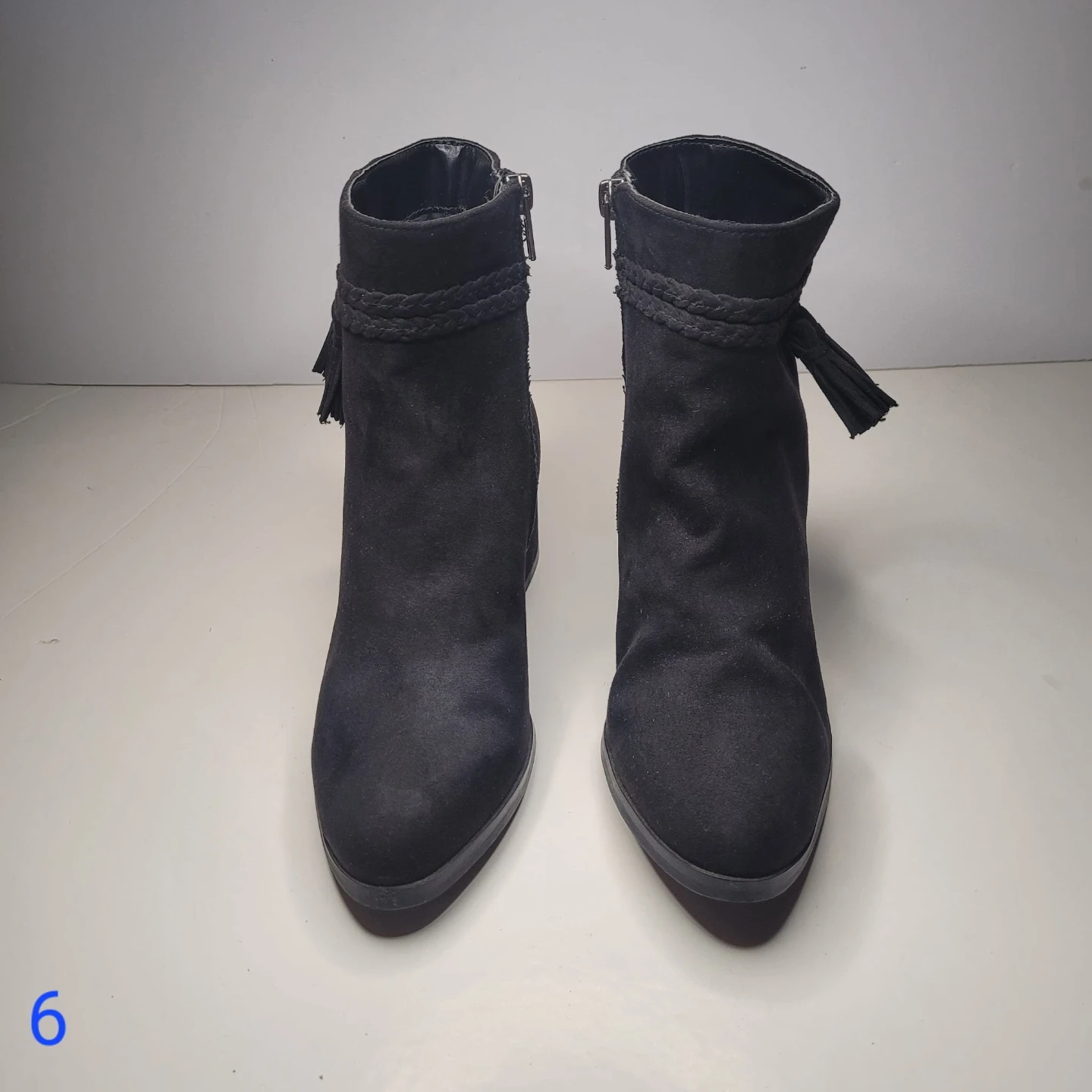 Expression Black Faux Suede Ankle Boots Size 6
