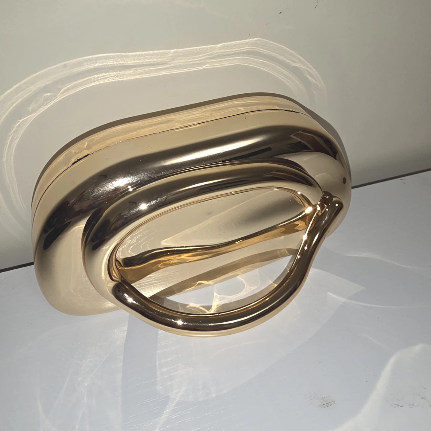 Gold Tone Metallic Clutch Bag - photo 3