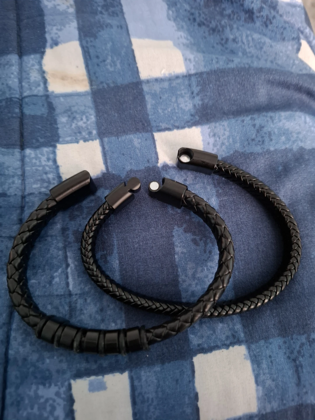 Set of Two Black Braided Magnetic Bracelets - photo 2