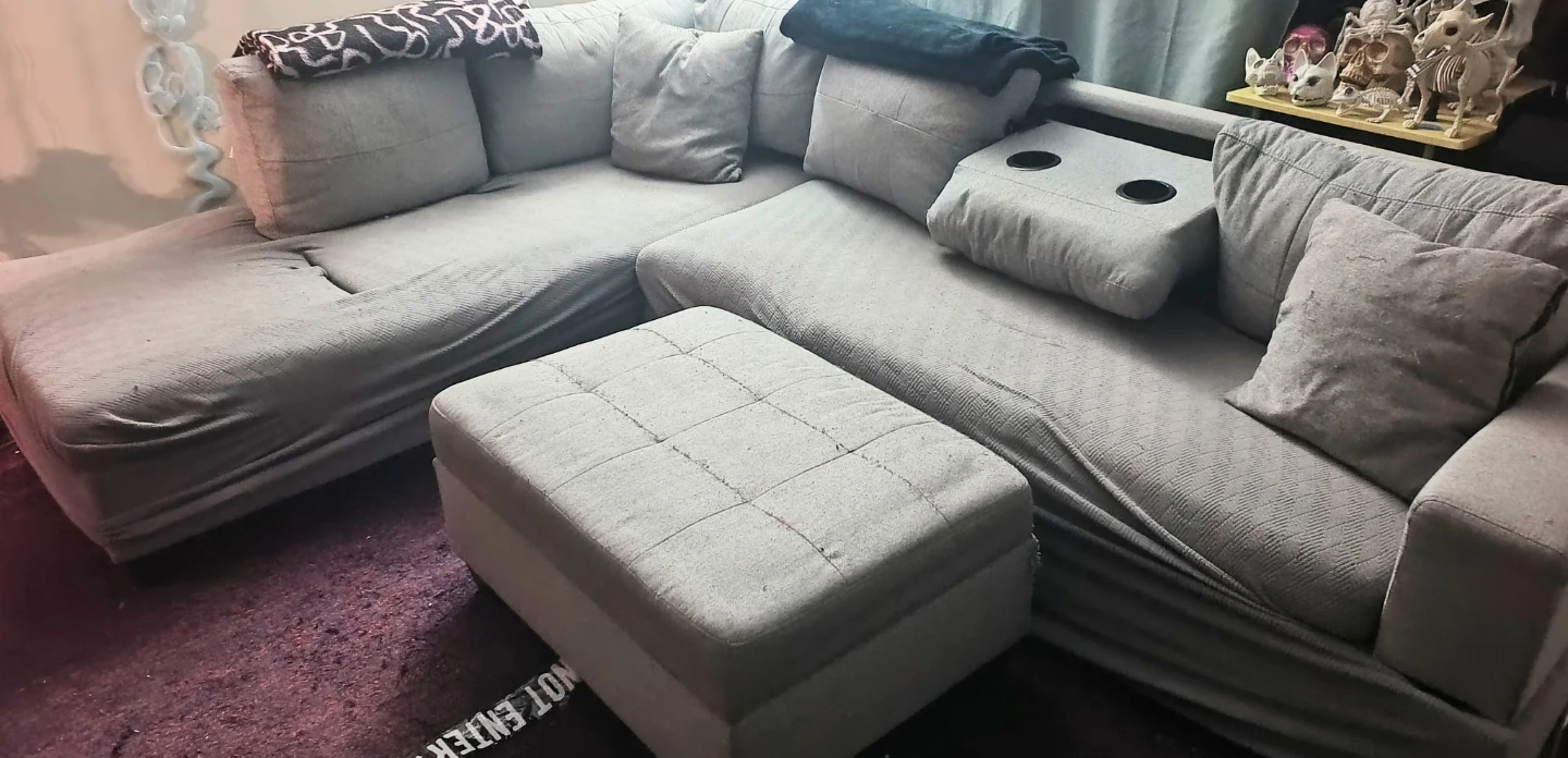 Sectional Couch & Storage Ottoman