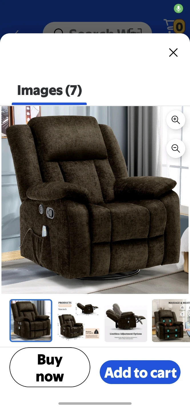 Korser Brown Massage Recliner Chair