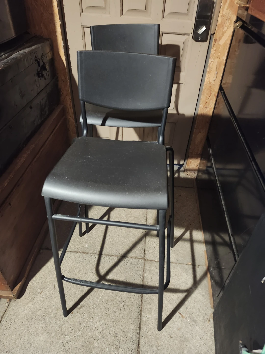 Two Black  Bar Stools - photo 2