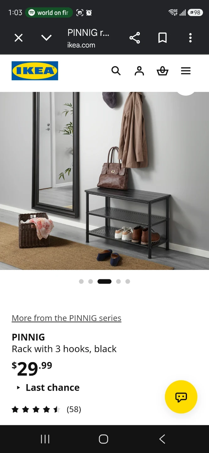 IKEA PINNIG rack with 3 hooks - photo 4