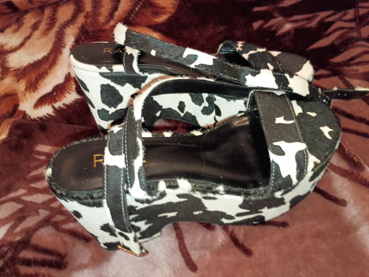 RAVE Cow Print Platform heel Sandals - photo 3