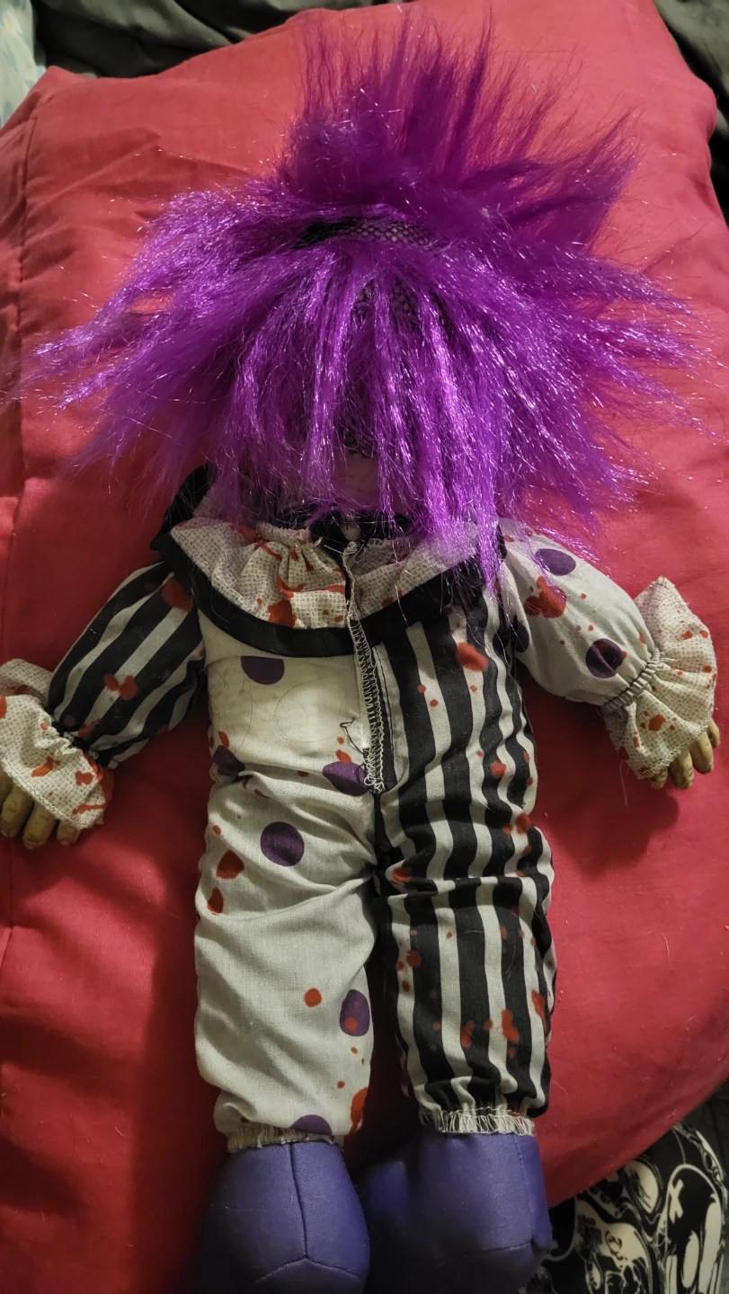 Spooky Purple-Haired Clown Doll - photo 5