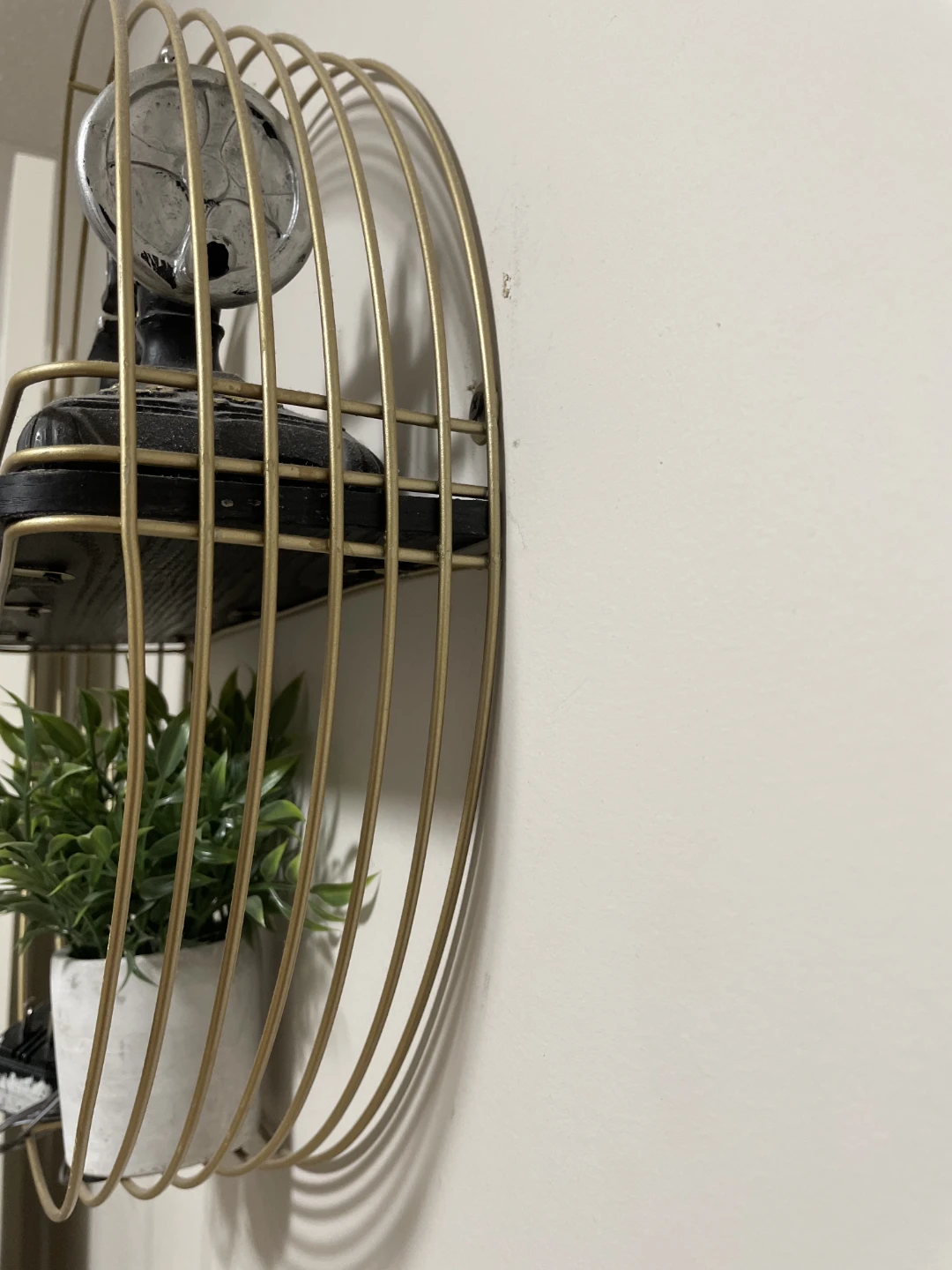 Round Gold Wire Wall Shelf