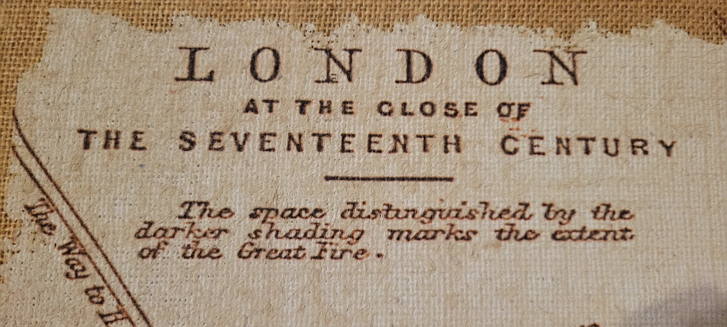 London 17th Century Historical Map Burlap Wall Art - photo 2