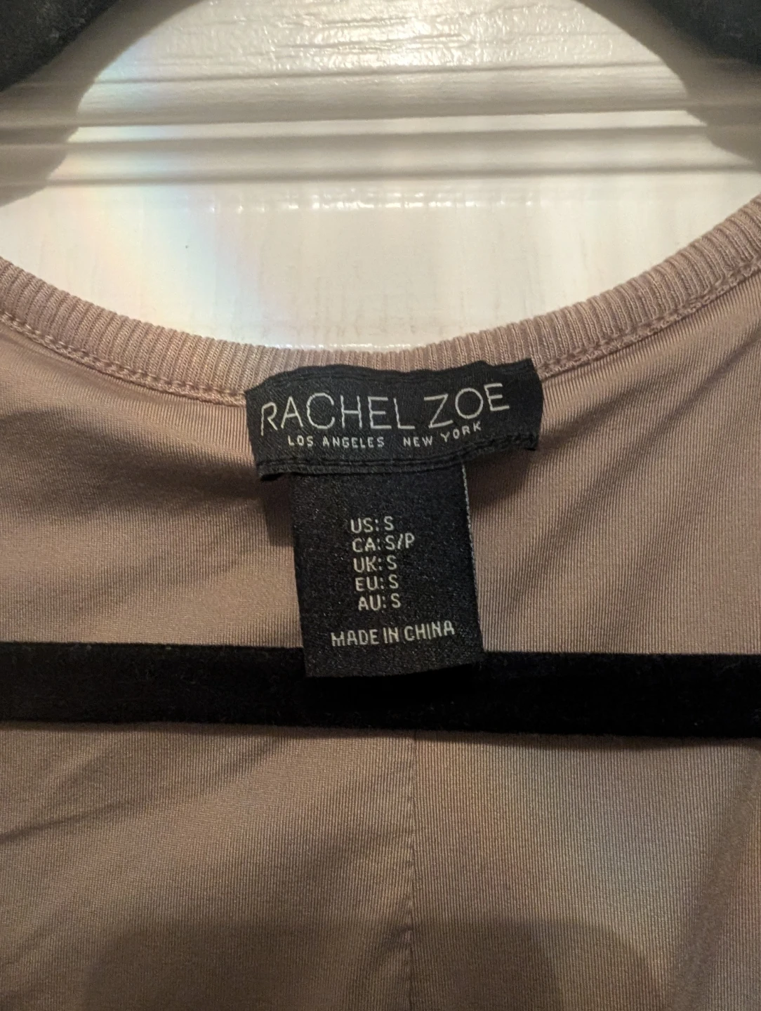 Rachel Zoe beige scoop neck midi dress