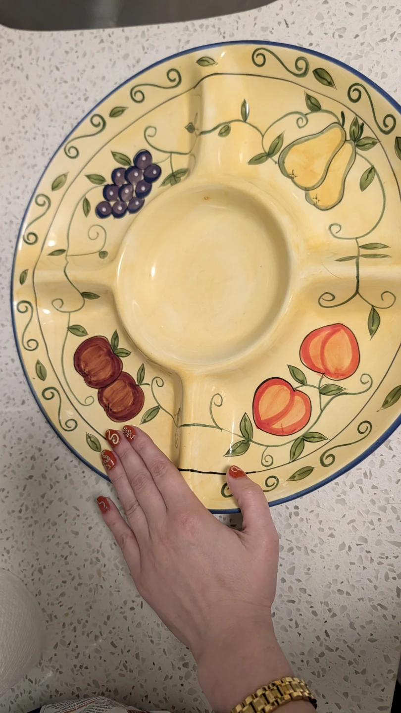 Ceramic Fruit Pattern Serving Platter