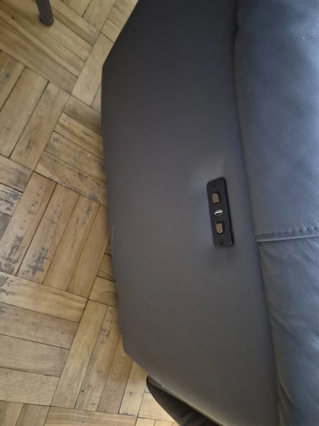Franco Genuine Grey Leather Power Recliner Chair - photo 3