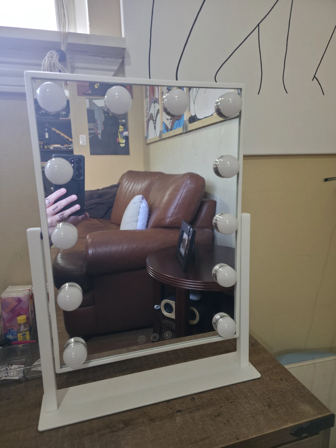 White Vanity Mirror with LED Lights