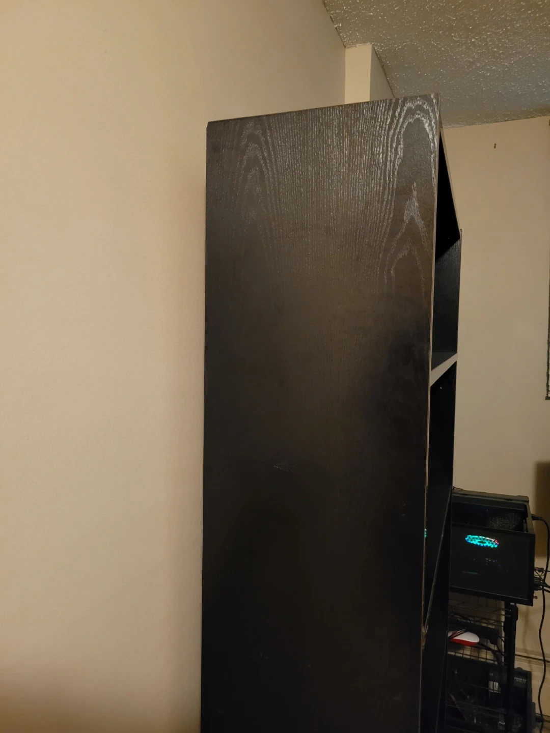 Tall Black Wooden Bookshelf - photo 2