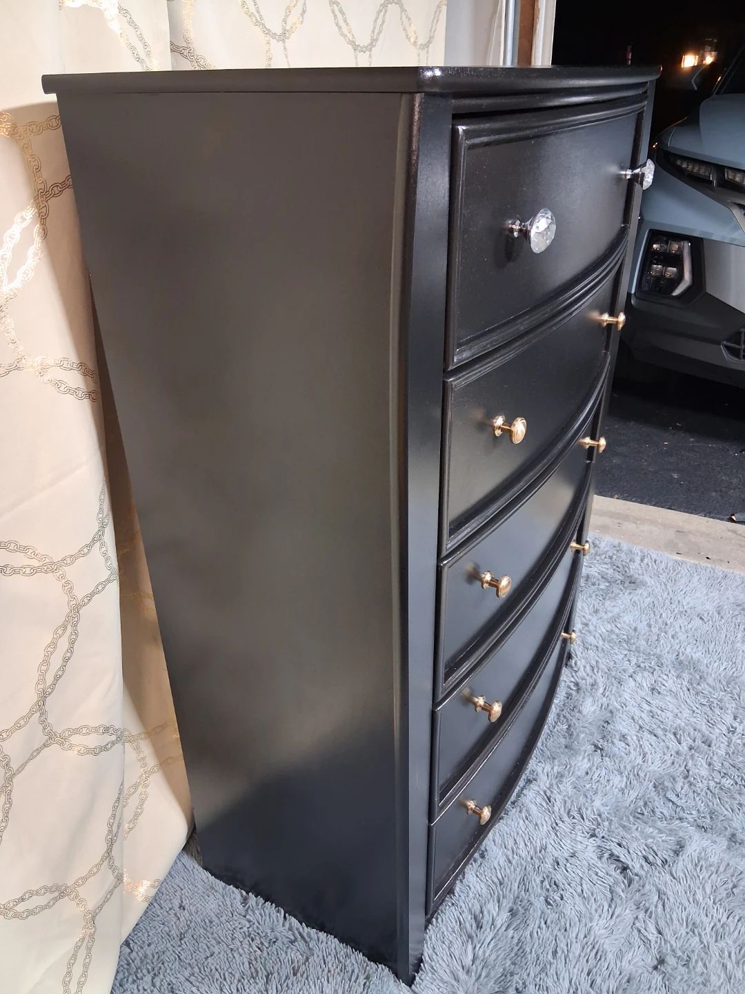 Black Five-Drawer Chest - photo 2