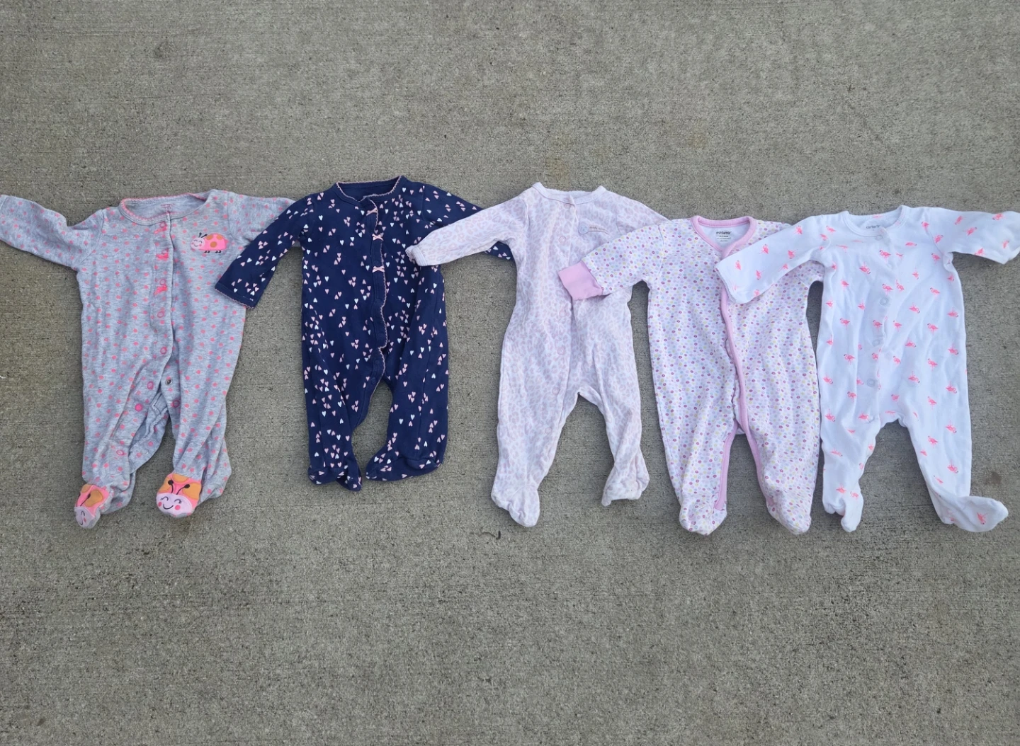 Set of 5 Baby Footie Pajamas - photo 2