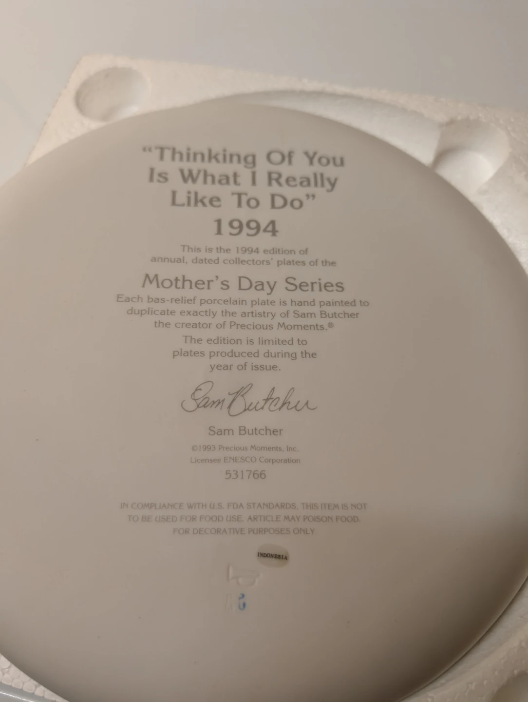 1994 Precious Moments Collectors Plate - photo 3