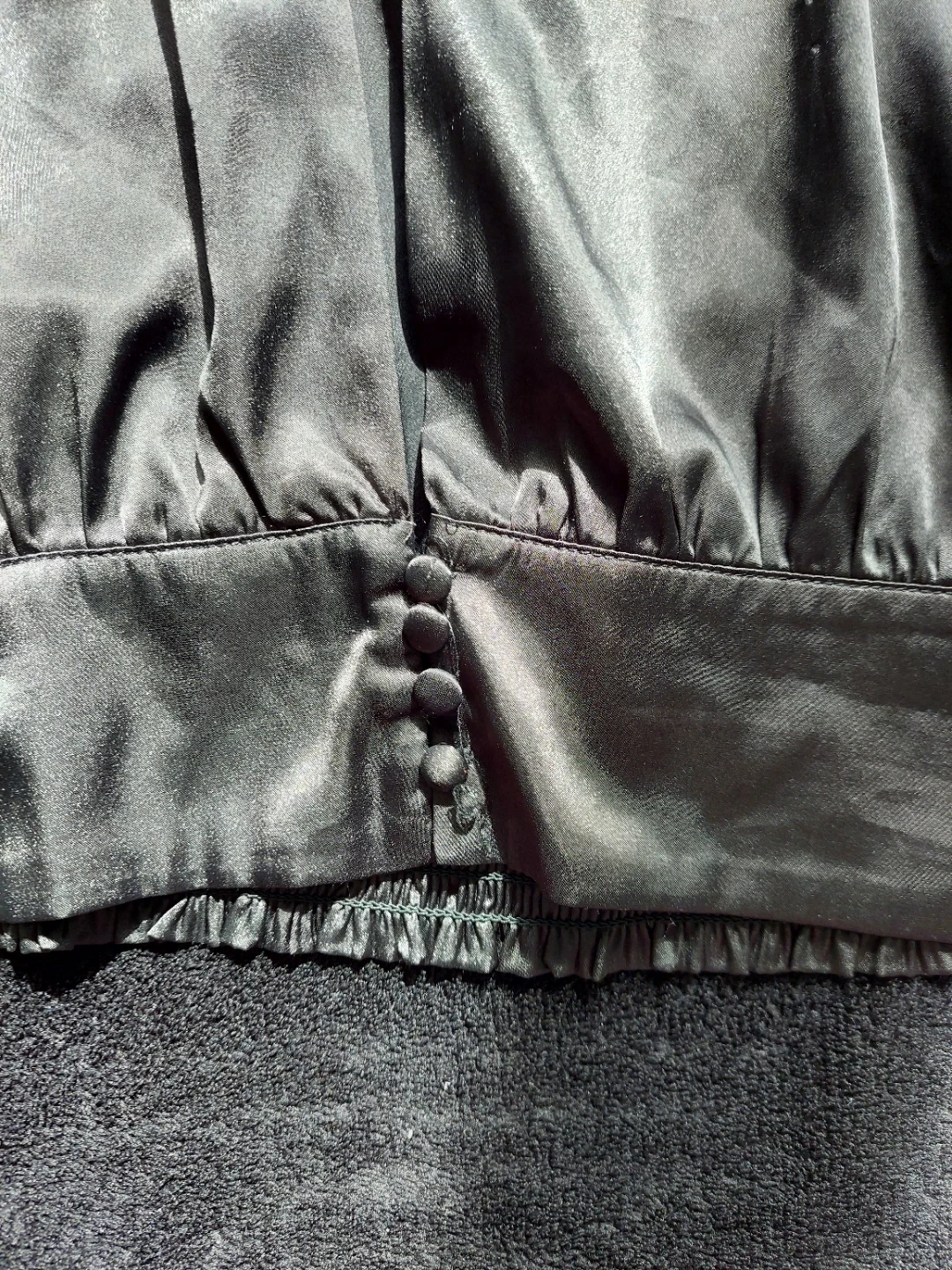 Black Long Sleeve Satin Blouse - photo 2