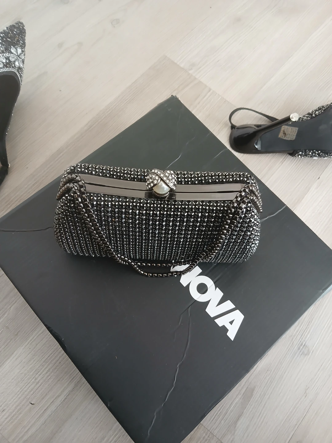 Fashion Nova Rhinestone Heels and Clutch Set - photo 5