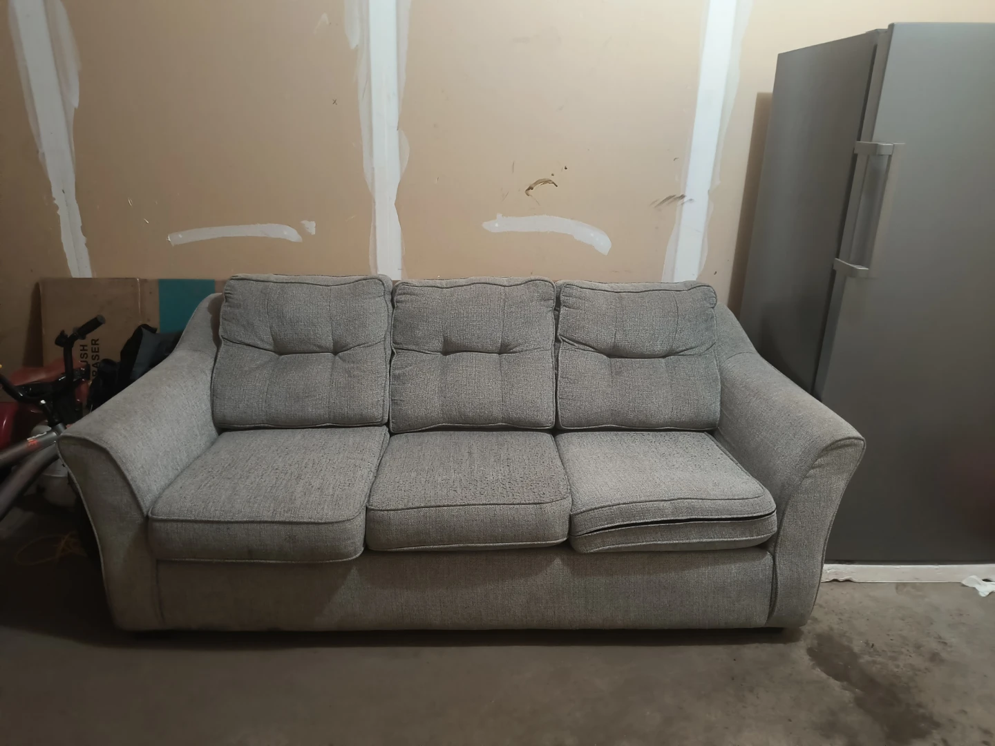 Light Grey Three-Seater Sofa